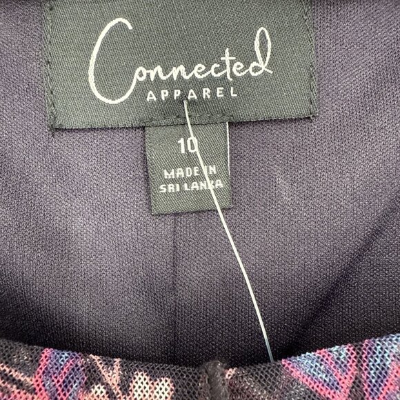 New Connected Womens Size 10 Floral Sleeveless Chiffon Midi Dress Work Career - Picture 11 of 13